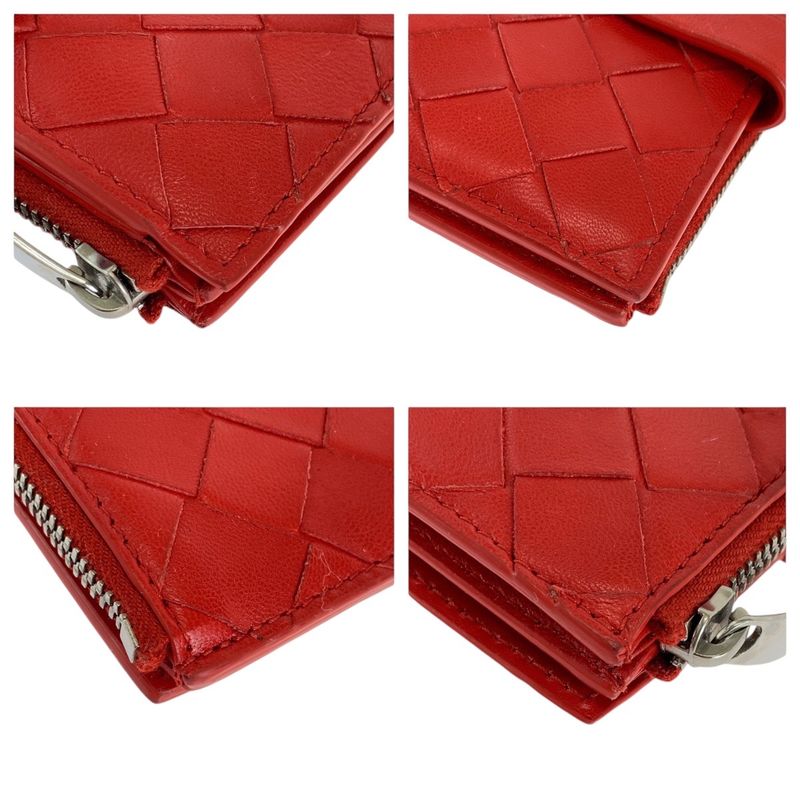 Bottega Veneta Maxi Intrecciato Red Silver Hardware Folding — view 6