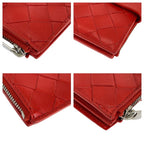 Bottega Veneta Maxi Intrecciato Red Silver Hardware Folding — view 6