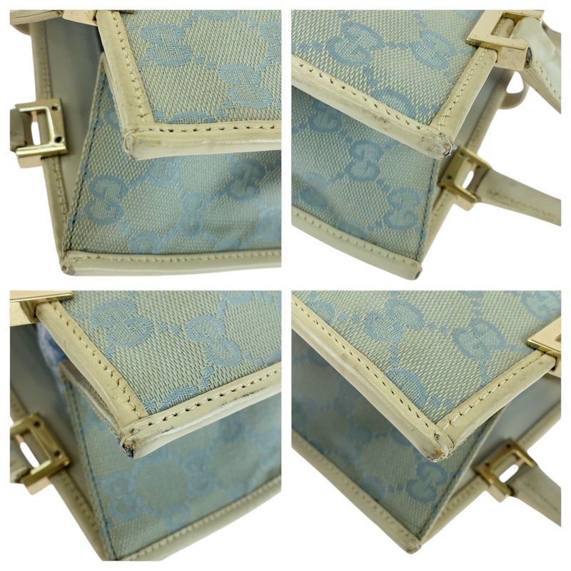 Gucci Jackie Light Blue Gold Hardware GG Canvas 002 5065 Tote Bag Handbag — view 7