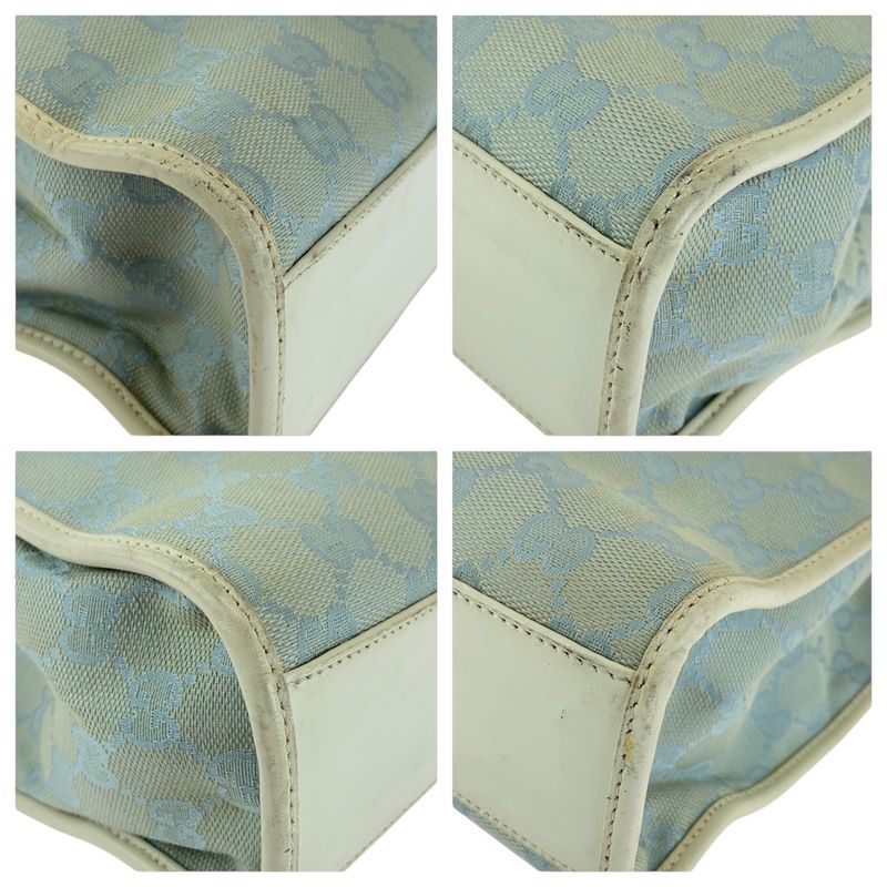 Gucci Jackie Light Blue Gold Hardware GG Canvas 002 5065 Tote Bag Handbag — view 4