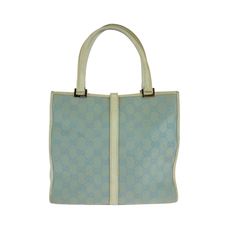 Gucci Jackie Light Blue Gold Hardware GG Canvas 002 5065 Tote Bag Handbag — view 3