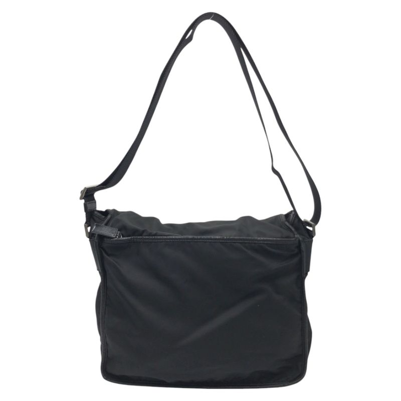 Prada Tessuto Triangle Logo Black Nylon Shoulder Bag Messenger — view 3
