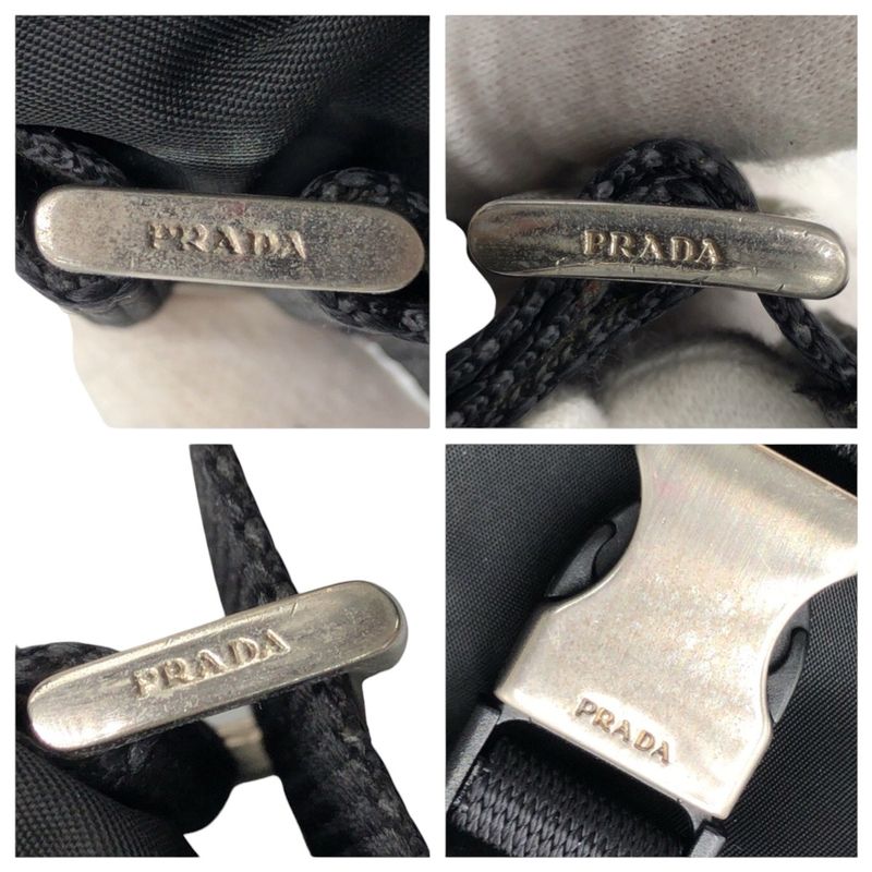 Prada Tessuto Triangle Logo Black Nylon Shoulder Bag Messenger — view 6