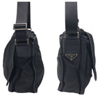 Prada Tessuto Triangle Logo Black Nylon Shoulder Bag Messenger — view 8