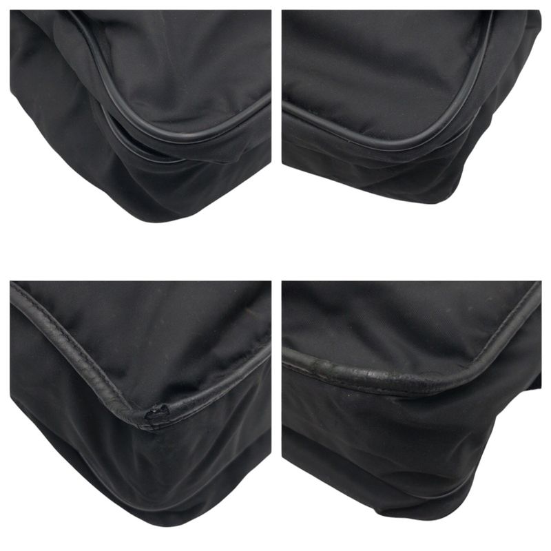 Prada Tessuto Triangle Logo Black Nylon Shoulder Bag Messenger — view 4