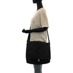 Prada Tessuto Triangle Logo Plate Black Silver Hardware V166 Shoulder Bag — view 9