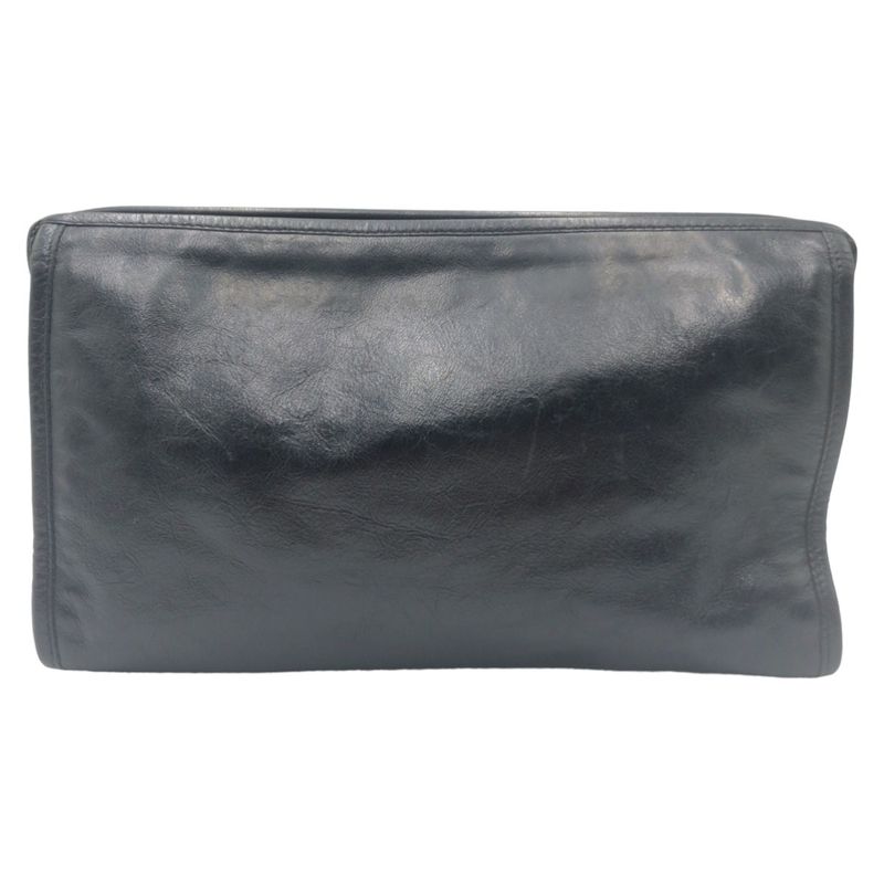 Gucci Interlocking Black Leather Clutch Bag Second — view 3