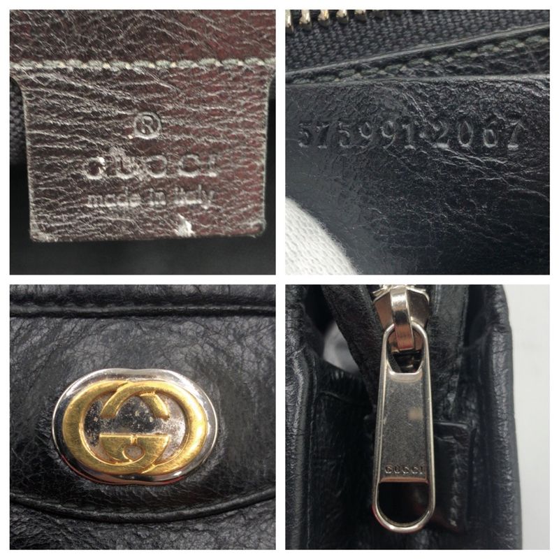 Gucci Interlocking Black Leather Clutch Bag Second — view 5