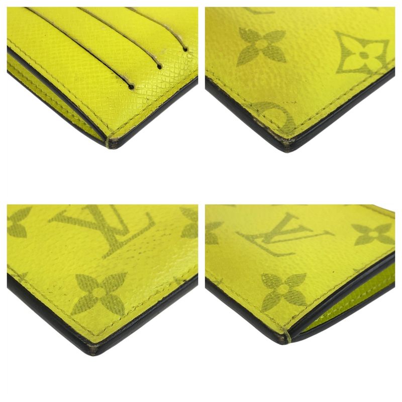 Louis Vuitton Taigarama Coin Card Holder Jaune Yellow Case Fragment — view 6