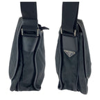 Prada Tessuto Triangle Logo Plate Black Silver Hardware V166 Shoulder Bag — view 9