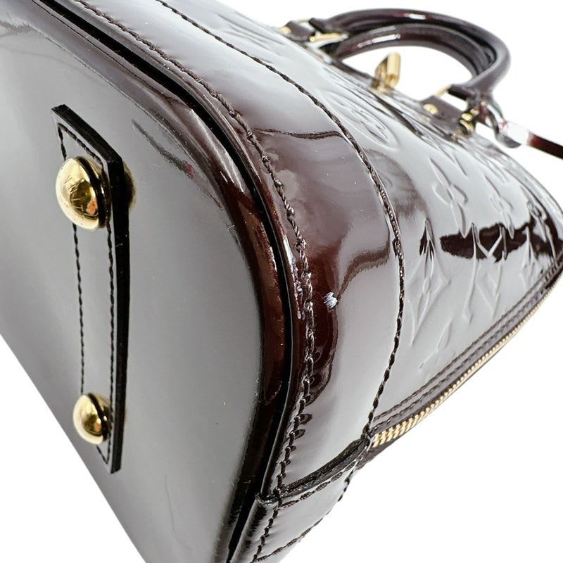 Louis Vuitton Vernis Handbag Alma PM Wine Red — view 6