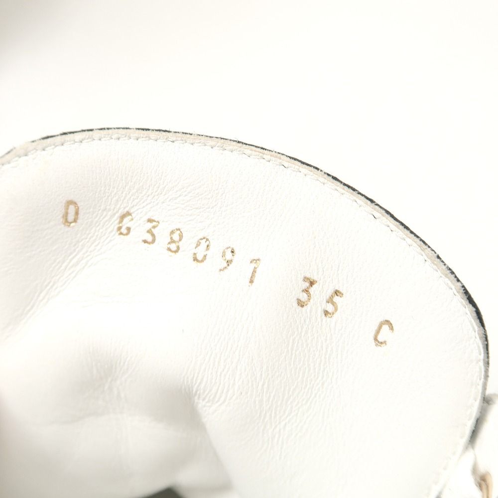 Chanel Sneakers 35 C CC Logo High Cut Leather Shoes White Black — view 9