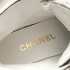Chanel Sneakers 35 C CC Logo High Cut Leather Shoes White Black — view 8