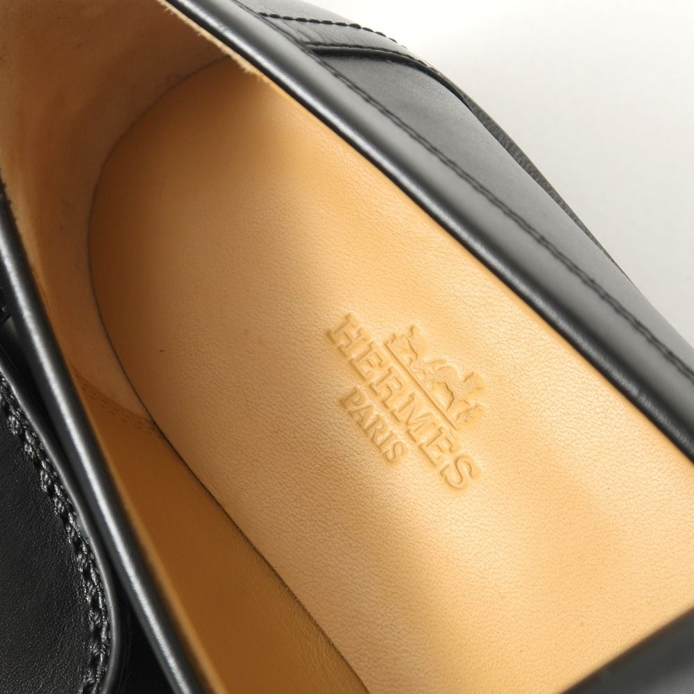 Hermes Impact Loafers 37 Glenan Buckle Leather Shoes — view 8
