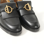 Hermes Impact Loafers 37 Glenan Buckle Leather Shoes — view 4