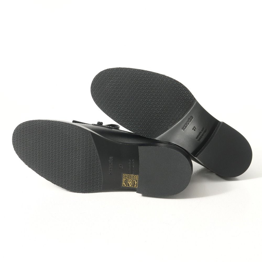 Hermes Impact Loafers 37 Glenan Buckle Leather Shoes — view 6