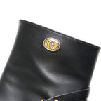 Gucci Boots 35 GG Double Strap Short Leather Shoes Black — view 7