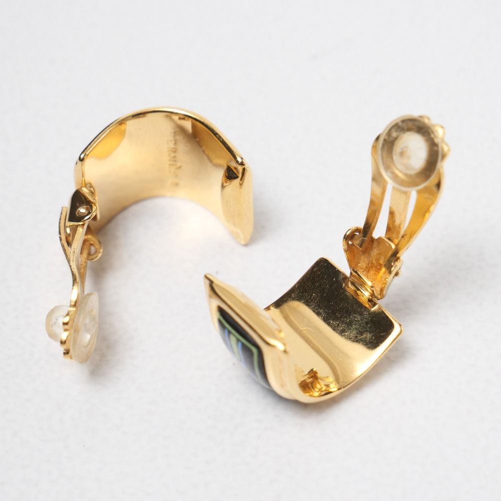 Hermes Earrings Enamel Gold Multicolor — view 6