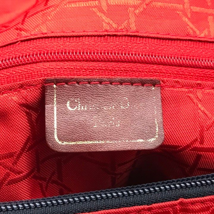 Dior Cannage Nylon Tote Boston Bag Navy — view 8