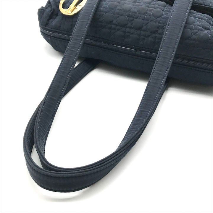 Dior Cannage Nylon Tote Boston Bag Navy — view 6