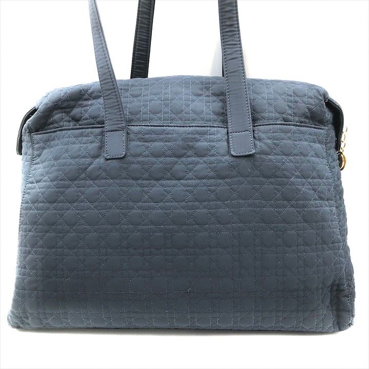 Dior Cannage Nylon Tote Boston Bag Navy — view 2