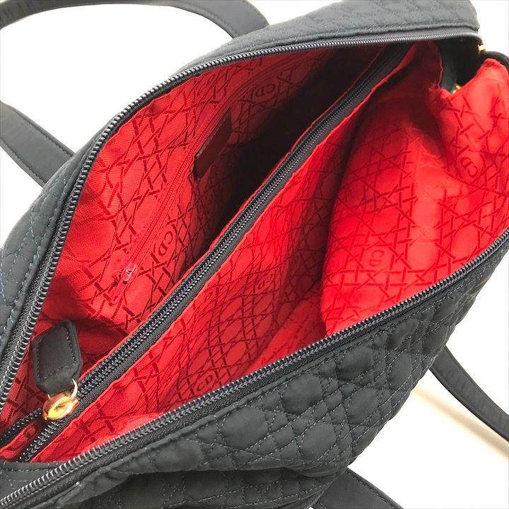 Dior Cannage Nylon Tote Boston Bag Navy — view 7