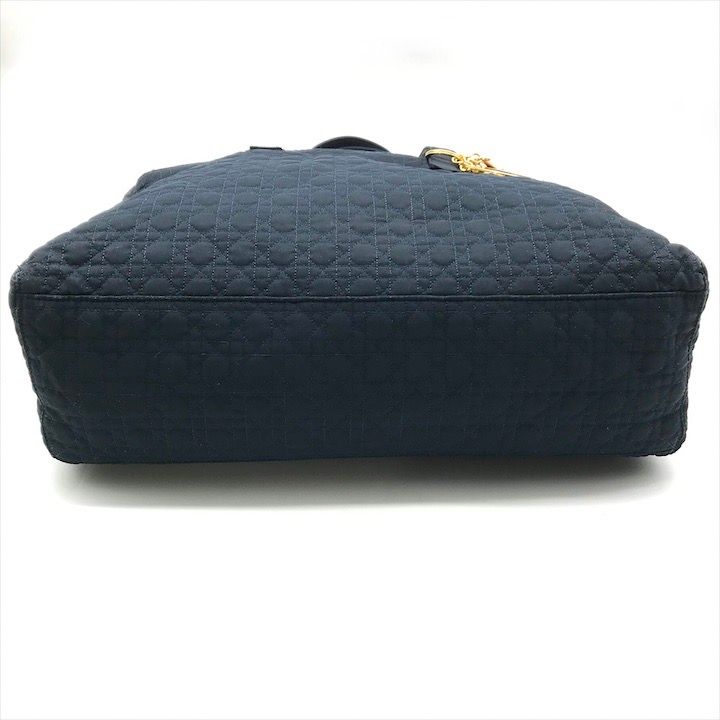 Dior Cannage Nylon Tote Boston Bag Navy — view 3