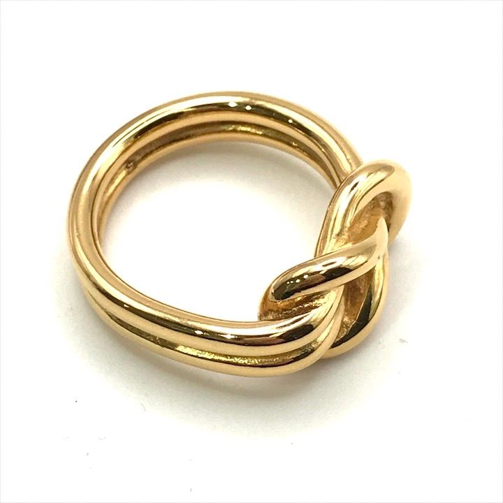Hermes Atame Scarf Ring Gold Metal Closure — view 8