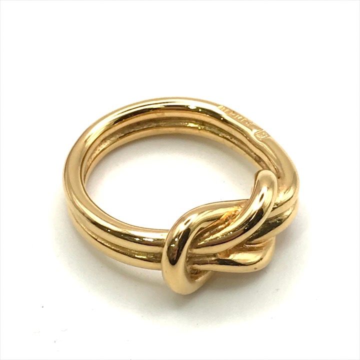 Hermes Atame Scarf Ring Gold Metal Closure — view 7