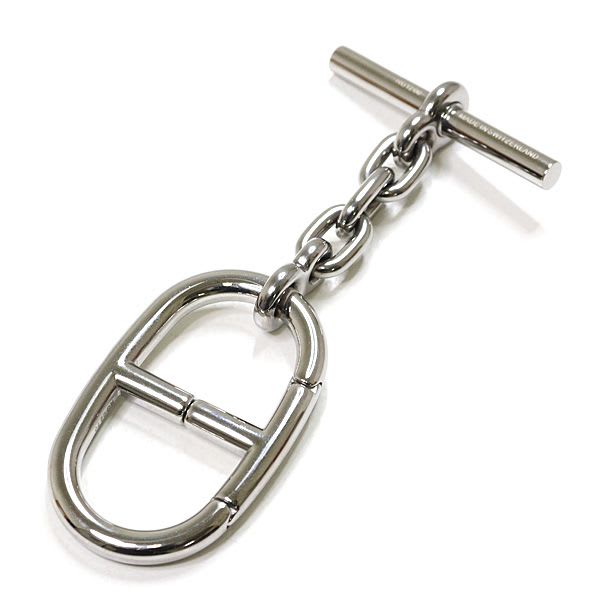 Hermes Key Holder Chaine D'ancre Metal Silvery Bag Charm Ring — view 2