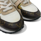 Louis Vuitton Run Away Line Monogram Sneakers Shoes Leather Mesh Pink Beige — view 9