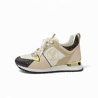 Louis Vuitton Run Away Line Monogram Sneakers Shoes Leather Mesh Pink Beige — view 3