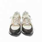Louis Vuitton Run Away Line Monogram Sneakers Shoes Leather Mesh Pink Beige — view 2