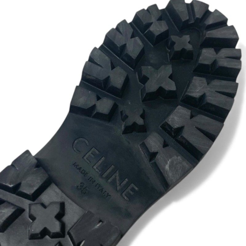 Celine Margaret Loafer Leather Shoes Navy Gold Triomphe Flat — view 8