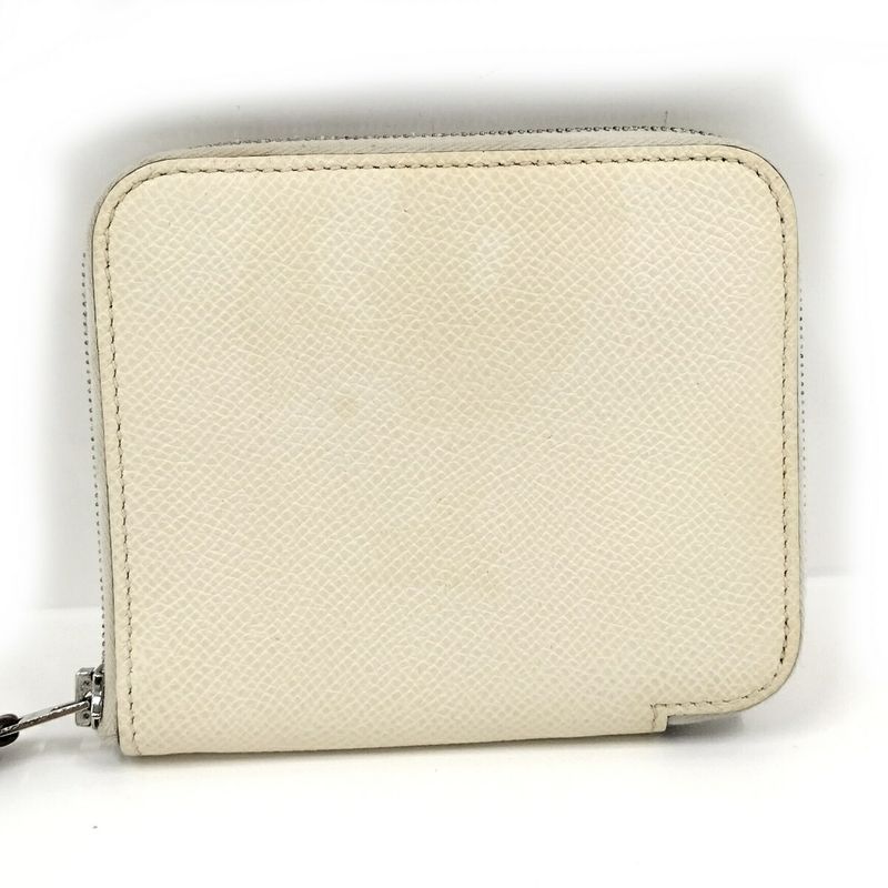 Hermes Azap Silk-in Compact Coin Case Leather Ivory — view 3