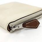 Hermes Azap Silk-in Compact Coin Case Leather Ivory — view 4