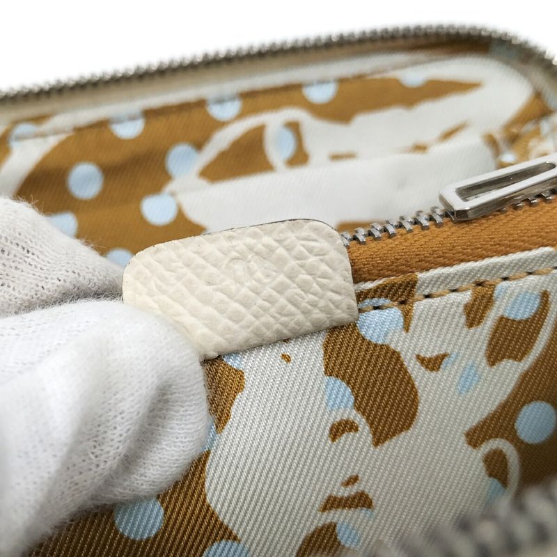 Hermes Azap Silk-in Compact Coin Case Leather Ivory — view 8