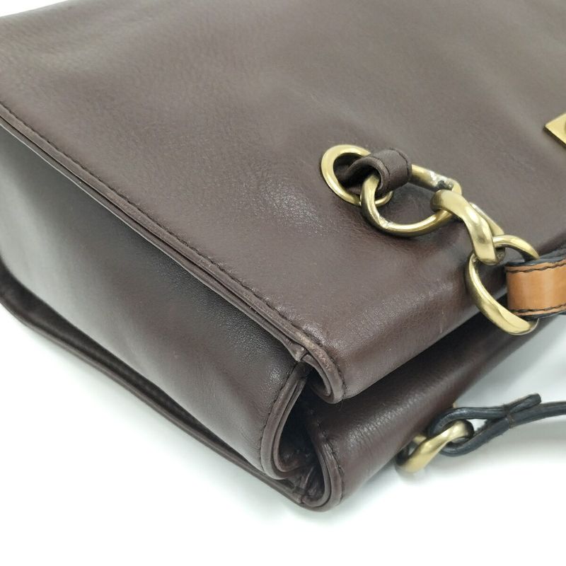Chanel Shoulder Tote Bag Leather Brown