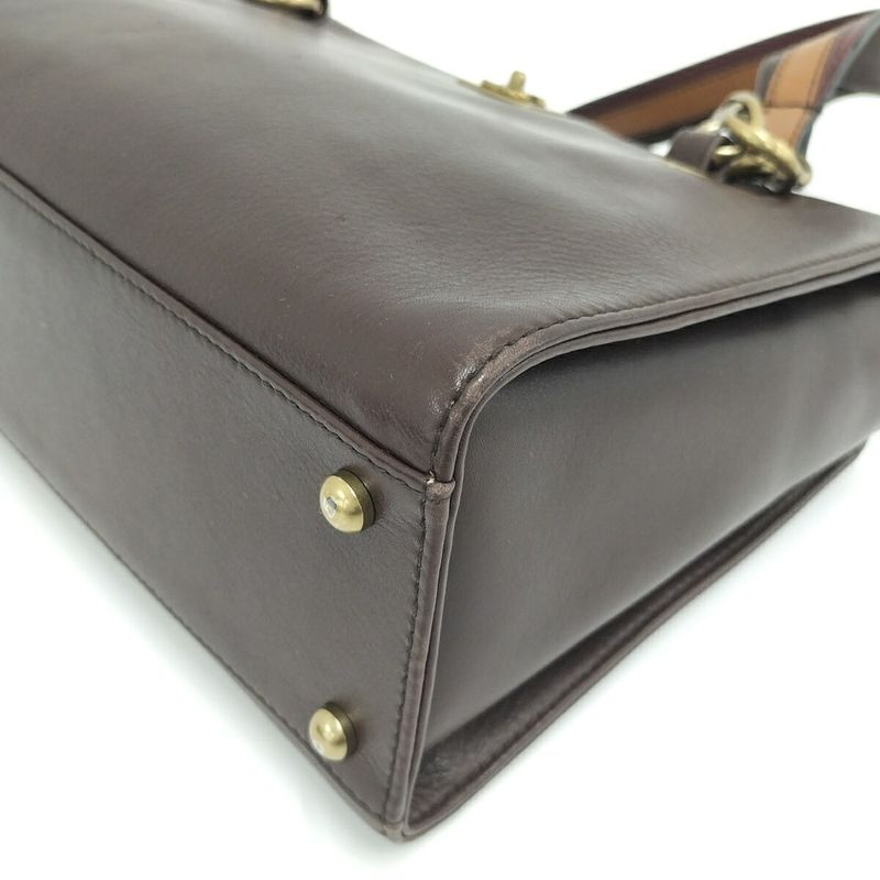 Chanel Shoulder Tote Bag Leather Brown