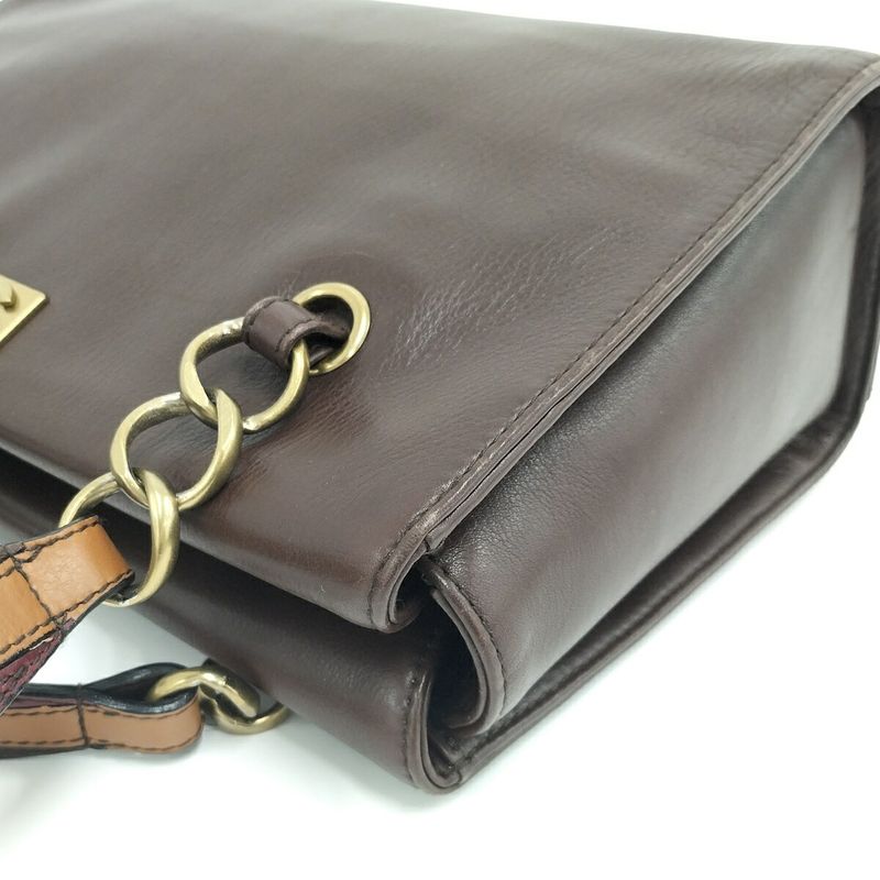 Chanel Shoulder Tote Bag Leather Brown