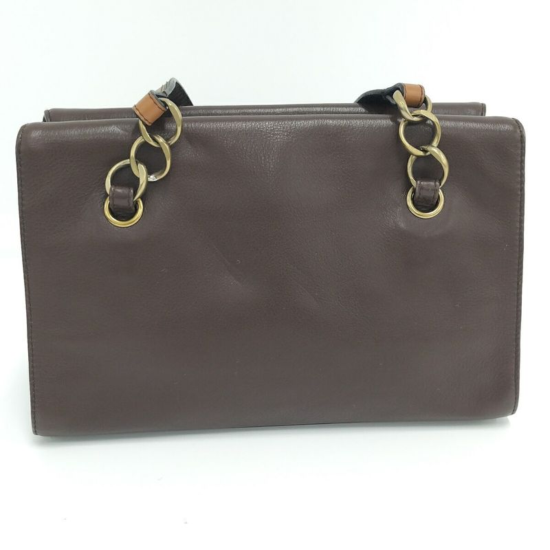Chanel Shoulder Tote Bag Leather Brown