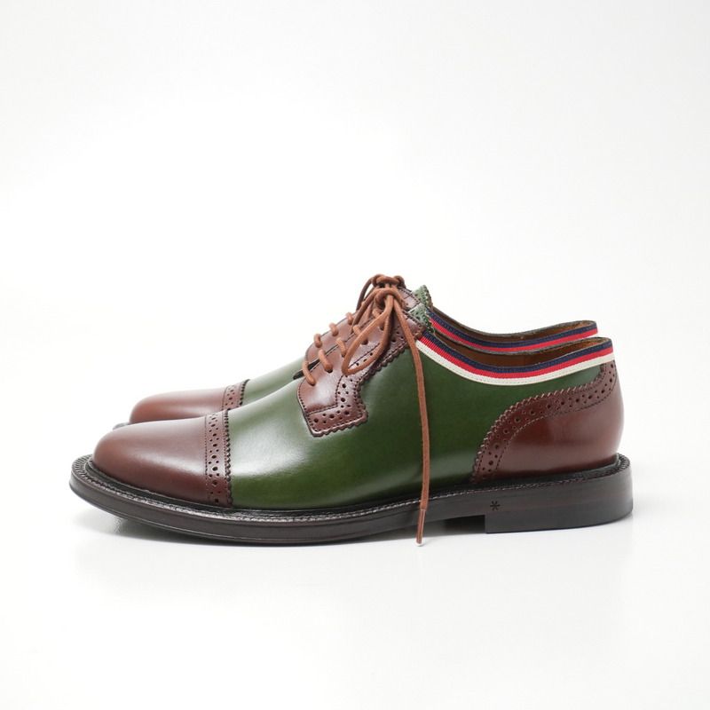Gucci 5 Leather Shoes Dress Lace Up Green Brown — view 2