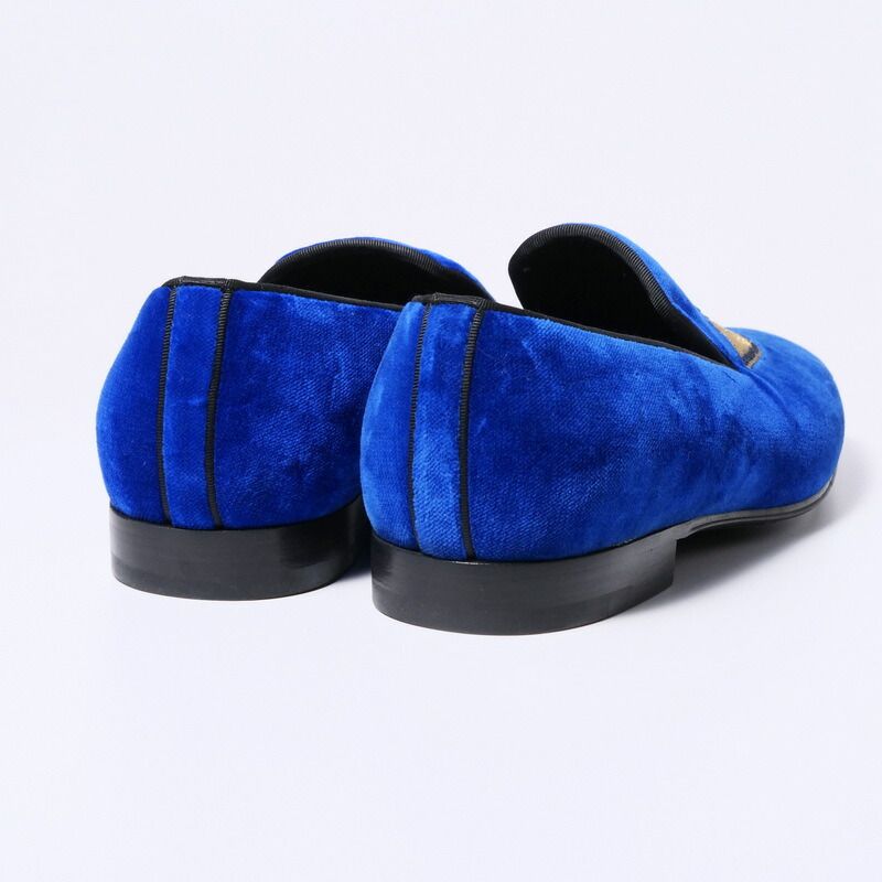 Louis Vuitton Slip on Blue Velour Auteuil Loafers Opera Shoes 7 — view 3