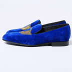 Louis Vuitton Slip on Blue Velour Auteuil Loafers Opera Shoes 7 — view 2