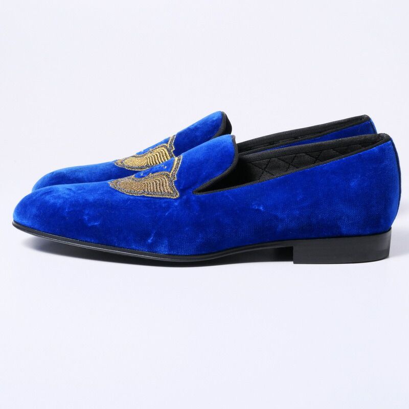 Louis Vuitton Slip on Blue Velour Auteuil Loafers Opera Shoes 7 — view 2