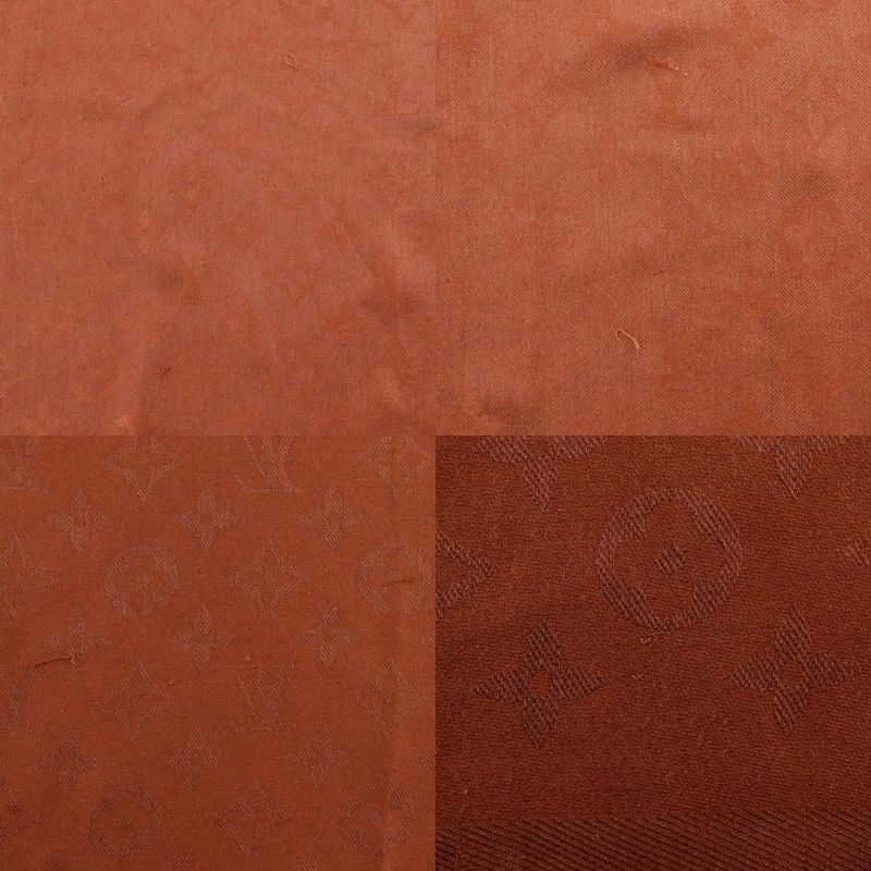 Louis Vuitton Monogram Silk Wool Brown Shawl — view 8