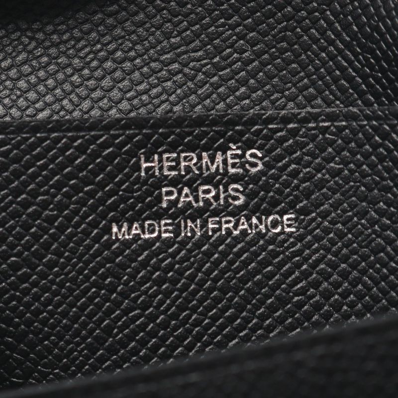 Hermes Bifold Wallet Bearn Compact Black Leather Calf — view 4