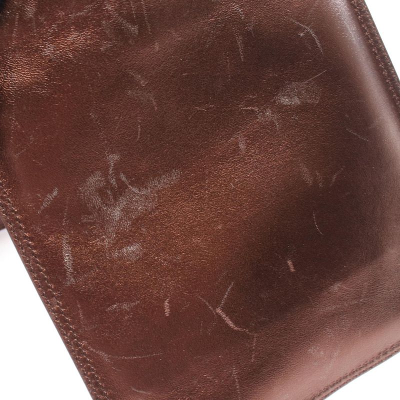 Chanel Shoulder Bag Bronze Leather Logo Sacoche — view 7