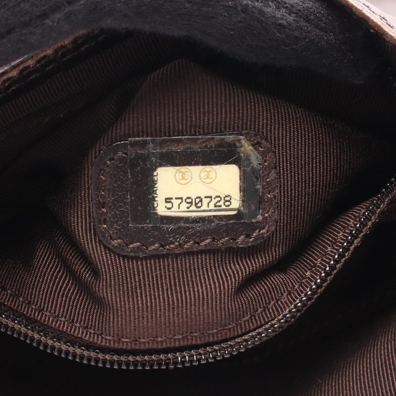Chanel Shoulder Bag Bronze Leather Logo Sacoche — view 6