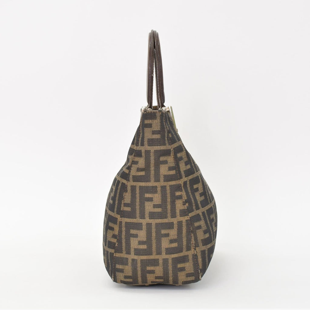 Fendi Tote Bag Zucca Pattern Canvas Brown Silver — view 4